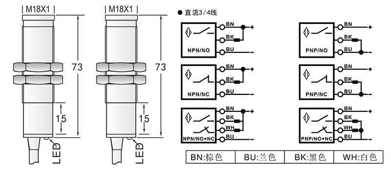 M18光電開關對射式