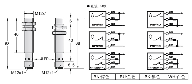 M12-M12金屬感應(yīng)面接近開關(guān)