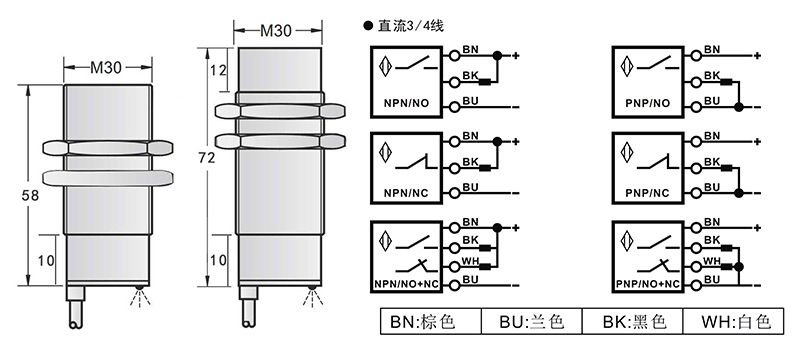 M30高溫160度電感式接近開關