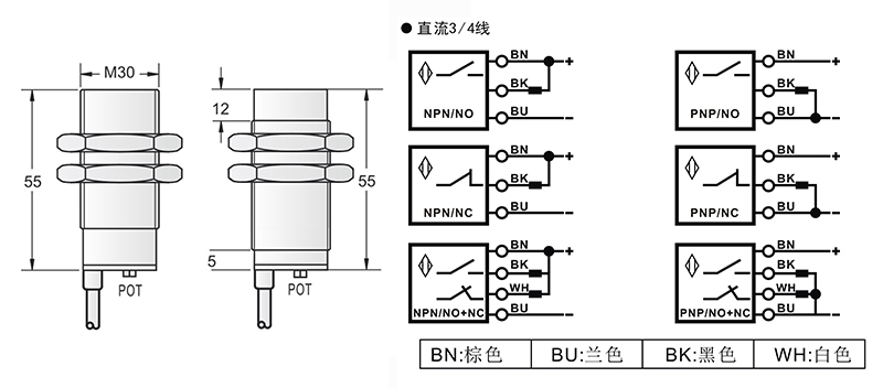 M30模擬量電流輸出 出線式接近開關(guān)