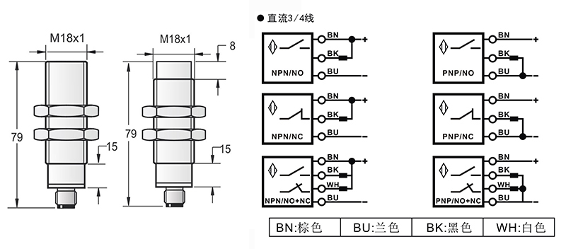 M18模擬量電流輸出 接頭式接近開關(guān)